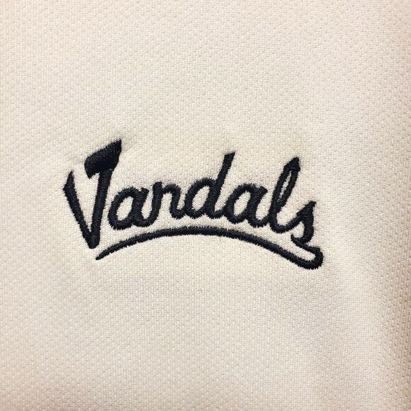 IDAHO VANDALS Polo Shirt Mens Medium White Black NIKE Swoosh College Football - Picture 3 of 7